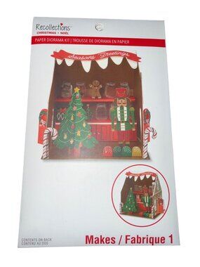 Recollections Christmas Paper Diorama Kit Seasons Greetings Theme 4.7"x4.5"x3.8"